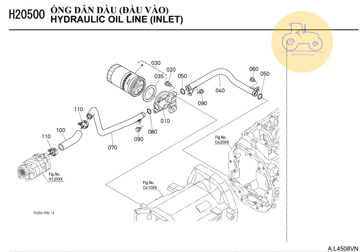 ống dẫn thuỷ lực đầu vào